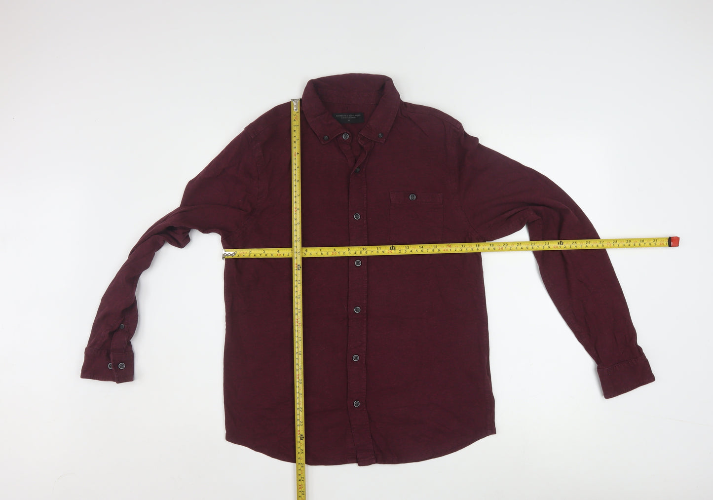 Authentic Casual Wear Men’s Red Button-Up Long Sleeve Shirt Medium