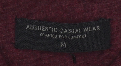 Authentic Casual Wear Men’s Red Button-Up Long Sleeve Shirt Medium
