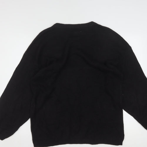 Victoria Harbour Women's Black Beaded Knit Jumper L