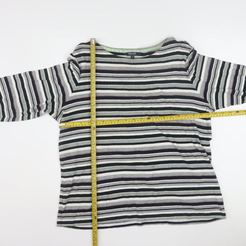 Maine New England Women’s Multicoloured Striped 3/4 Sleeve Cotton Top Size 20
