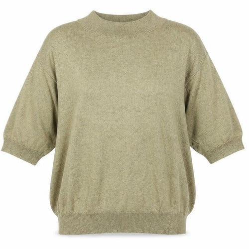 Pappagallo Women’s Beige Short Sleeve Knit Blouse L Rayon