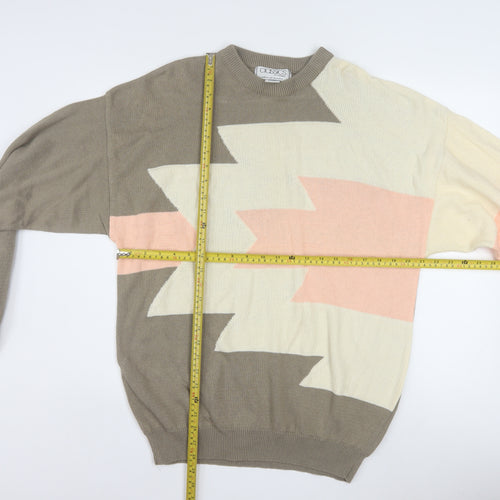 Classics by Caldwell Men's Beige Geometric Cotton Jumper L
