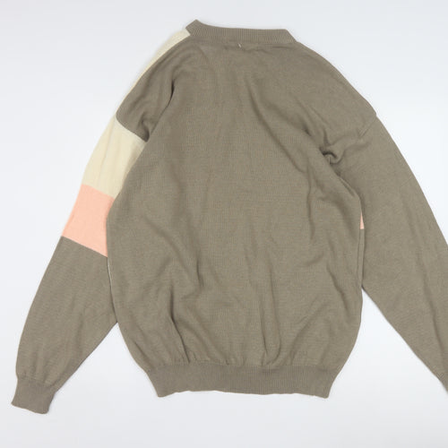 Classics by Caldwell Men's Beige Geometric Cotton Jumper L