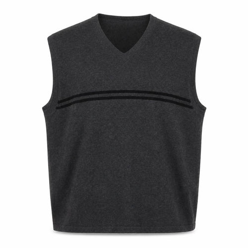 Eighteen Men's Grey Cotton V-Neck Sleeveless Vest XL