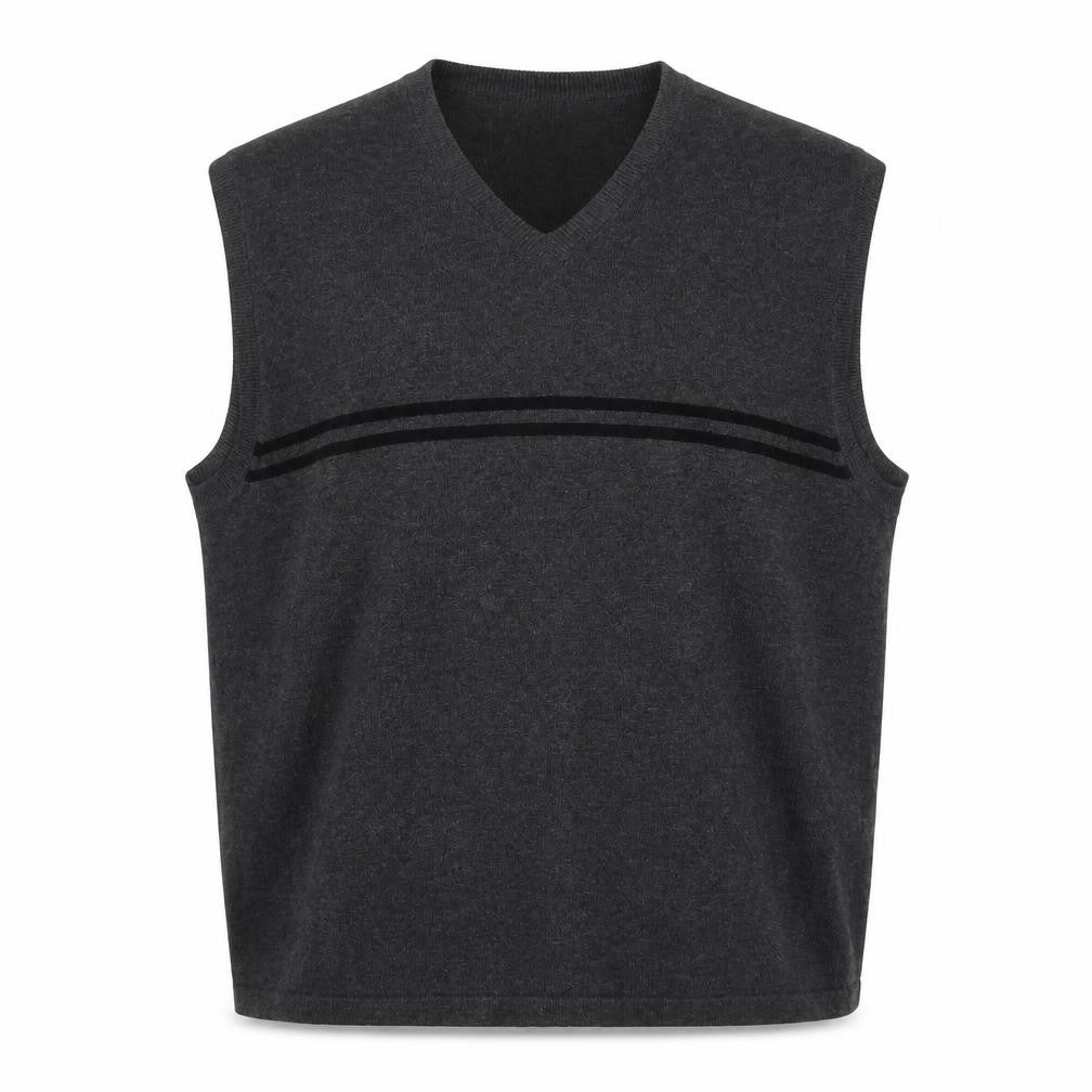 Eighteen Men's Grey Cotton V-Neck Sleeveless Vest XL