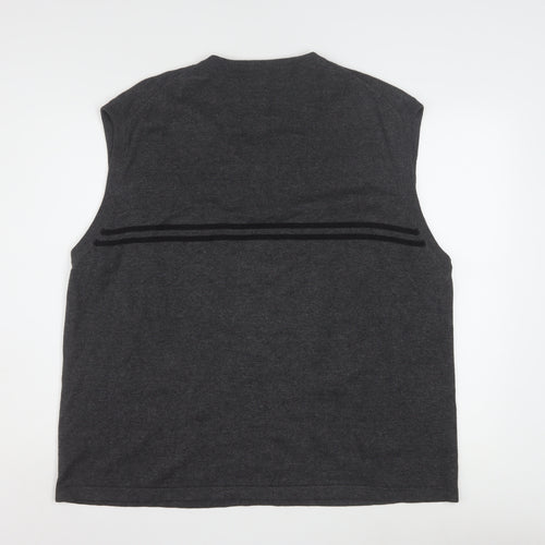 Eighteen Men's Grey Cotton V-Neck Sleeveless Vest XL