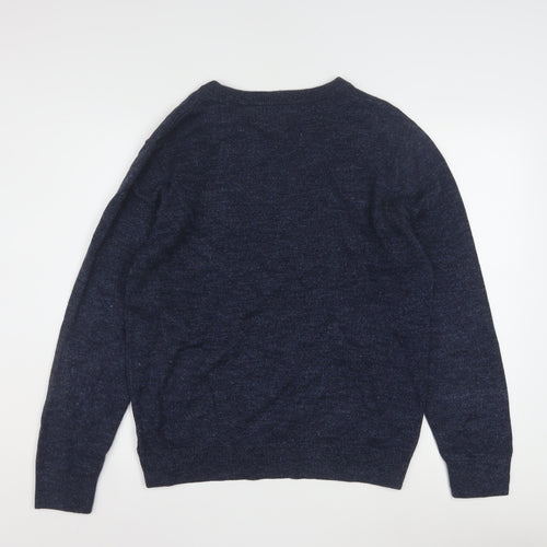 Nautica Men's Blue Cotton V-Neck Pullover Jumper Size S