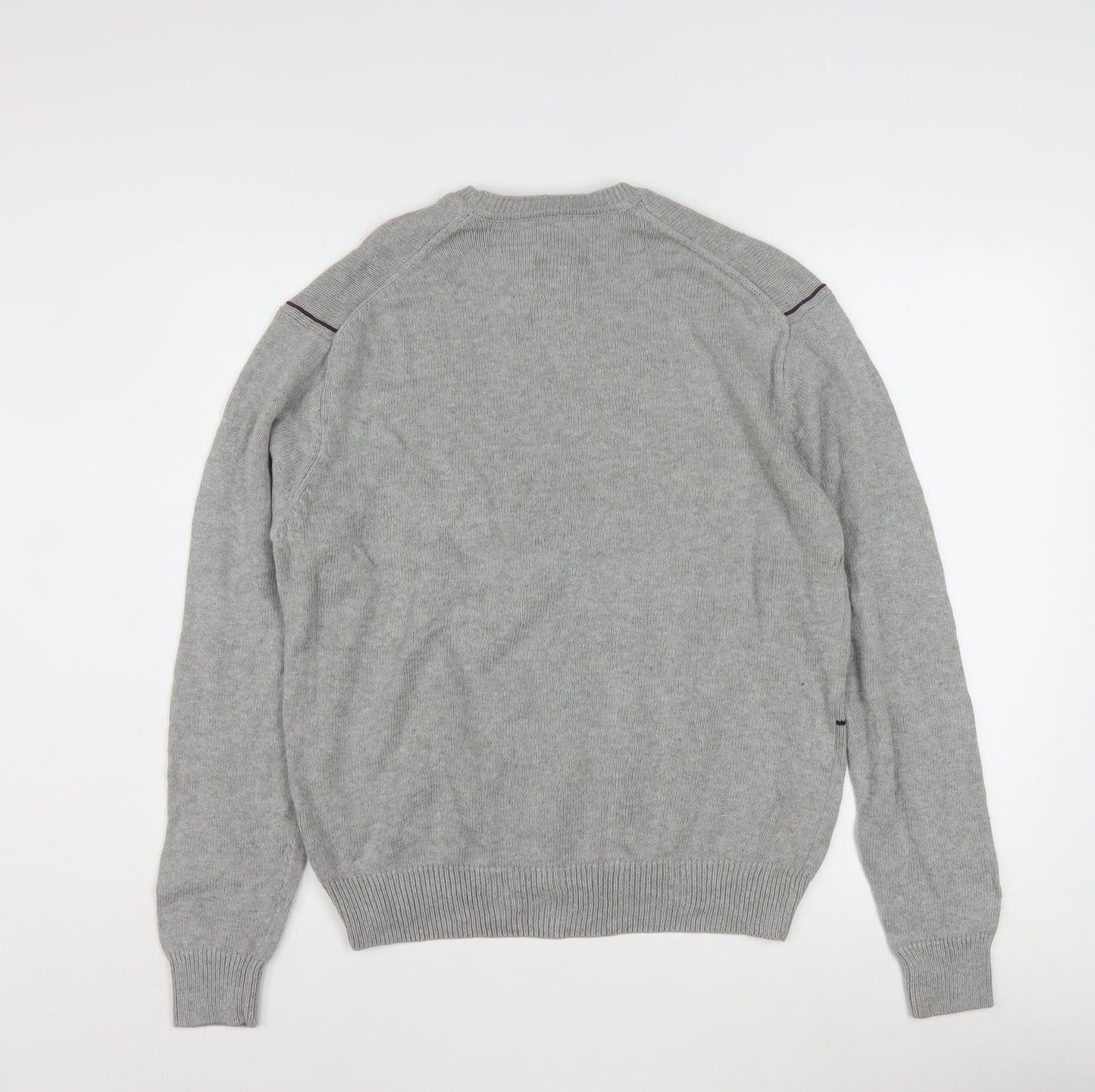 David Taylor Men's Grey Check Cotton Pullover Jumper Size S