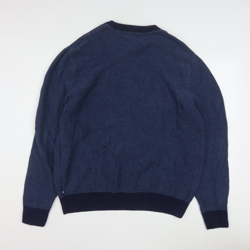 Chaps Men's Blue Cotton Waffle-Knit Crew Neck Jumper Size XL