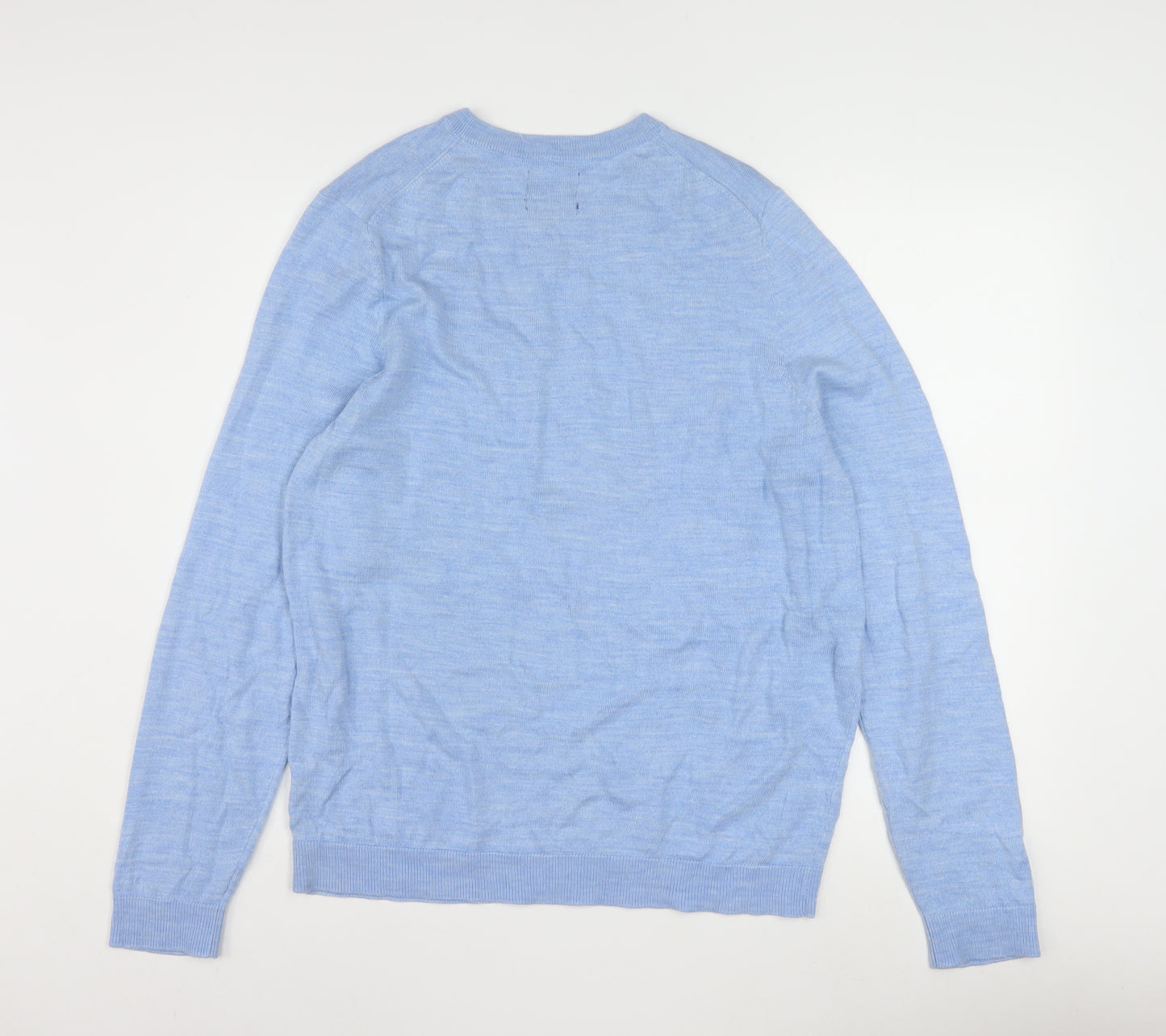 APT.9 Men's Blue V-Neck Lightweight Pullover Jumper Size M