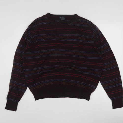 Dockers Men's Multicoloured Striped Acrylic Pullover Jumper L