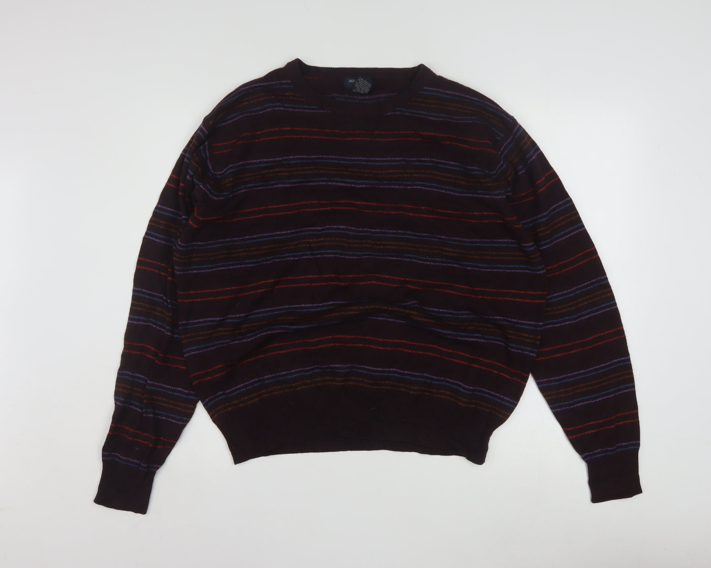 Dockers Men's Multicoloured Striped Acrylic Pullover Jumper L