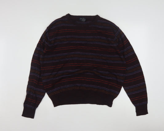 Dockers Men's Multicoloured Striped Acrylic Pullover Jumper L