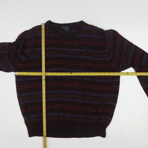 Dockers Men's Multicoloured Striped Acrylic Pullover Jumper L