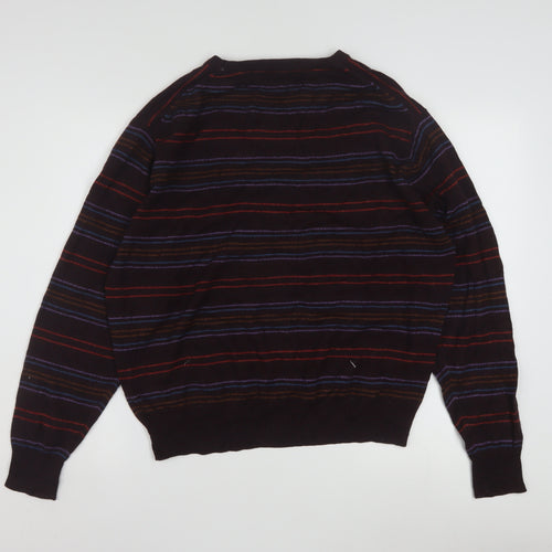 Dockers Men's Multicoloured Striped Acrylic Pullover Jumper L