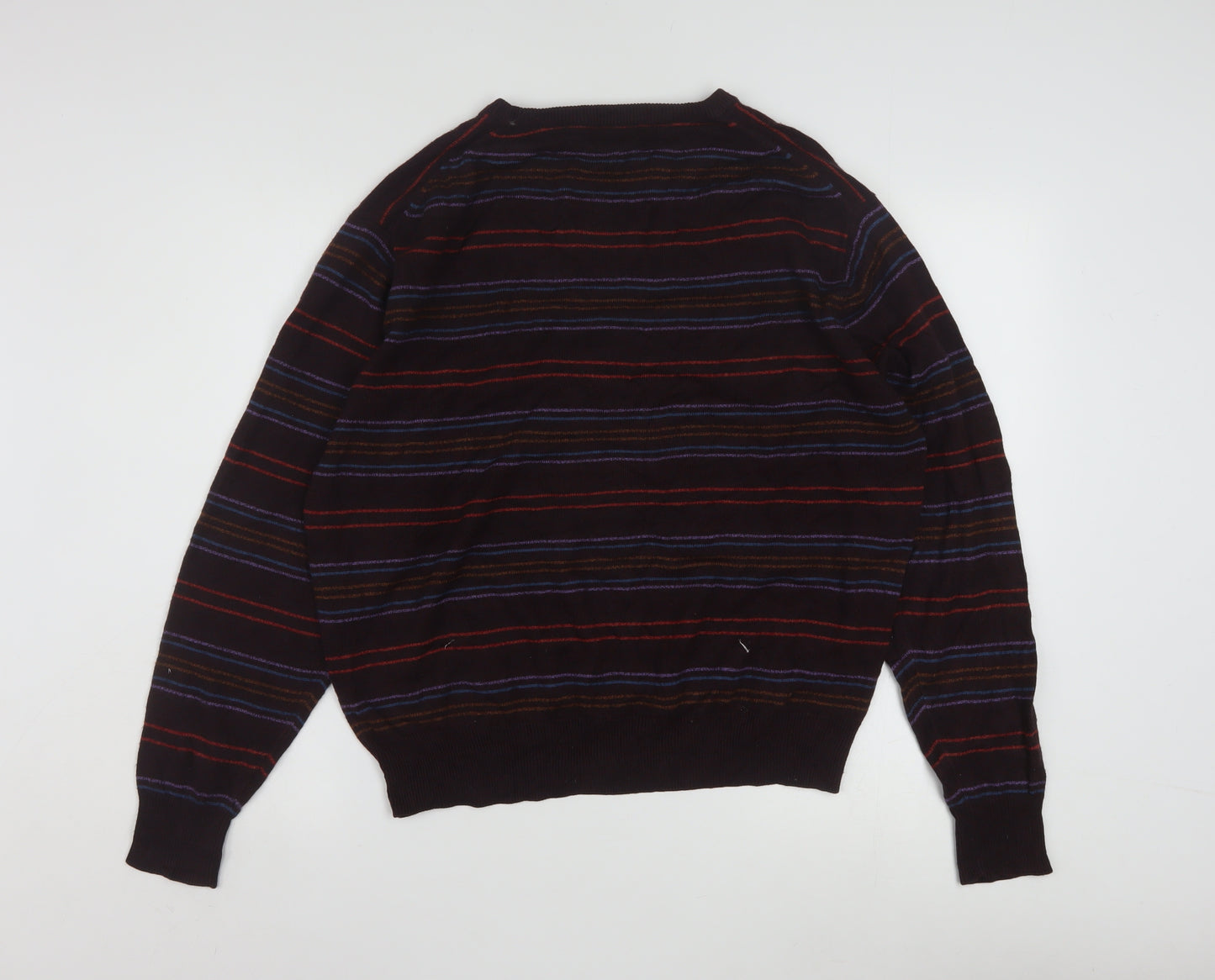 Dockers Men's Multicoloured Striped Acrylic Pullover Jumper L
