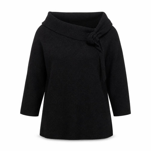Joseph A. Womens Black Silk Cowl Neck 3/4 Sleeve Jumper Size M