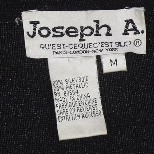 Joseph A. Womens Black Silk Cowl Neck 3/4 Sleeve Jumper Size M