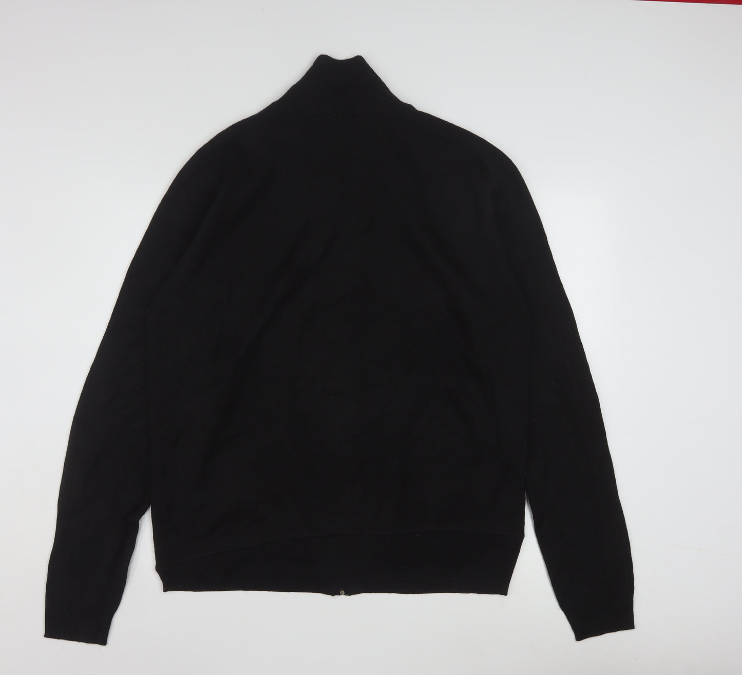 Puma Men's Black XL Full Zip Wool Blend Striped Jumper