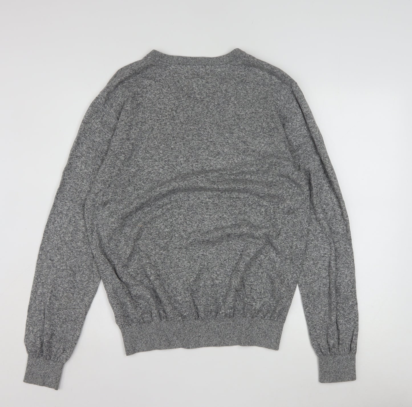 Tommy Hilfiger Men's Grey Cotton V-Neck Jumper M