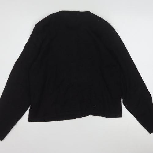 Leslie Fay Womens Black Beaded Petite Cardigan Size M