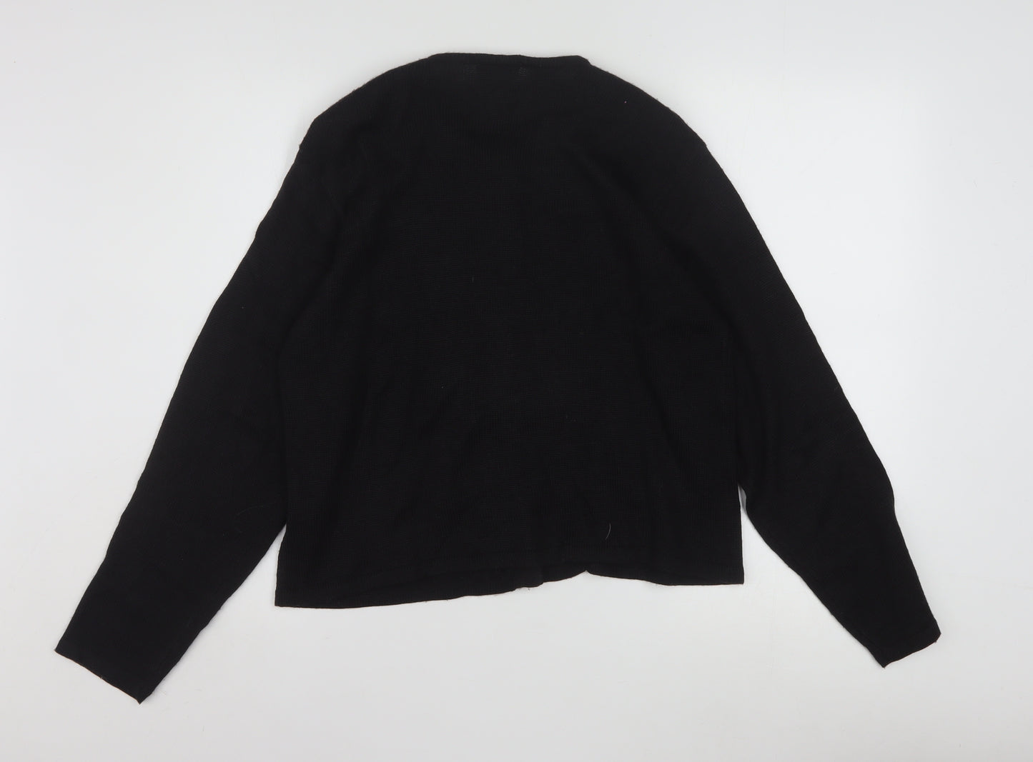 Leslie Fay Womens Black Beaded Petite Cardigan Size M