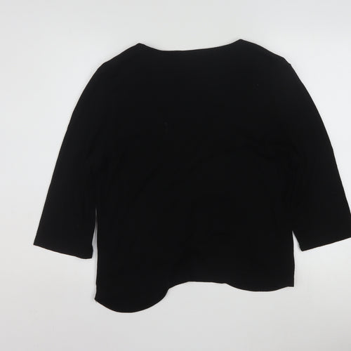 Alex & Co. Womens Black Polka Dot 3/4 Sleeve Viscose Tunic Blouse Size 16