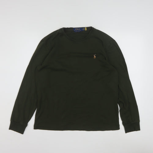 Ralph Lauren Womens Green Long Sleeve Slim Fit Cotton T-Shirt M