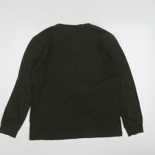 Ralph Lauren Womens Green Long Sleeve Slim Fit Cotton T-Shirt M