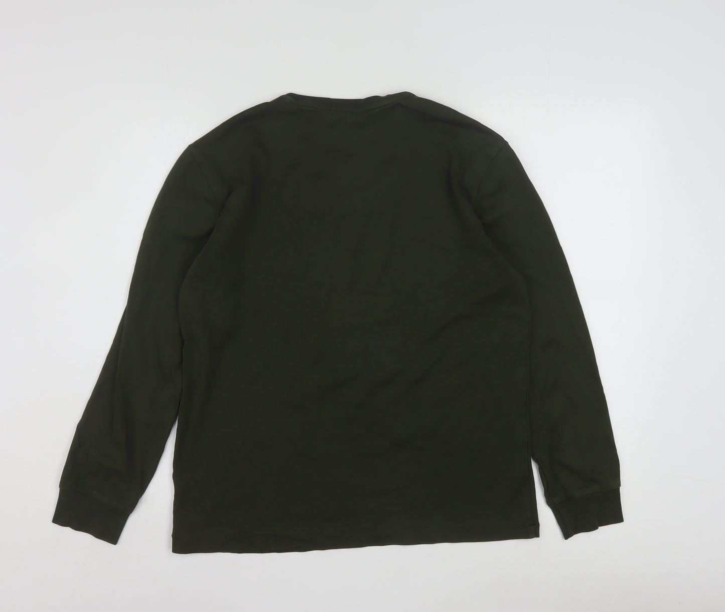 Ralph Lauren Womens Green Long Sleeve Slim Fit Cotton T-Shirt M