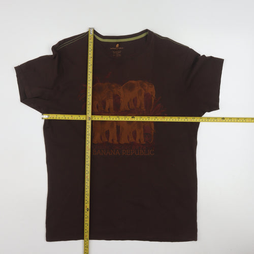 Banana Republic Men's Brown Elephant Graphic Organic Cotton T-Shirt M