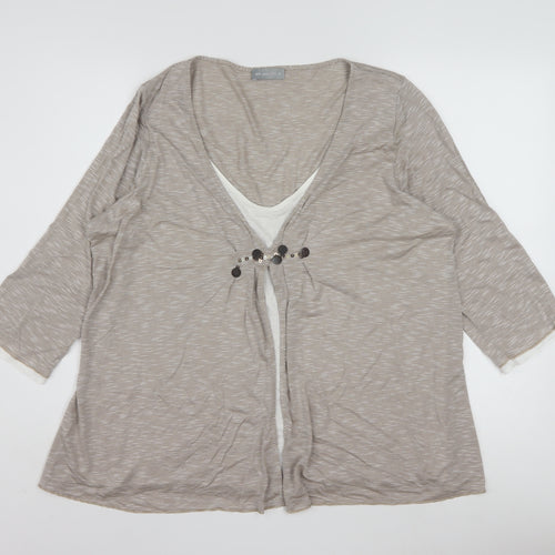 Marks and Spencer Per Una Women's Beige Striped Tunic Blouse Size 18