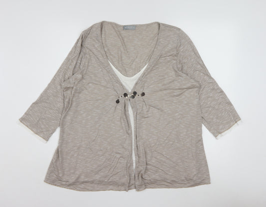 Marks and Spencer Per Una Women's Beige Striped Tunic Blouse Size 18