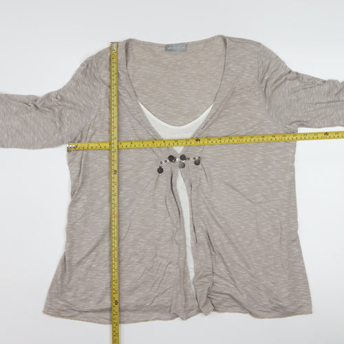Marks and Spencer Per Una Women's Beige Striped Tunic Blouse Size 18