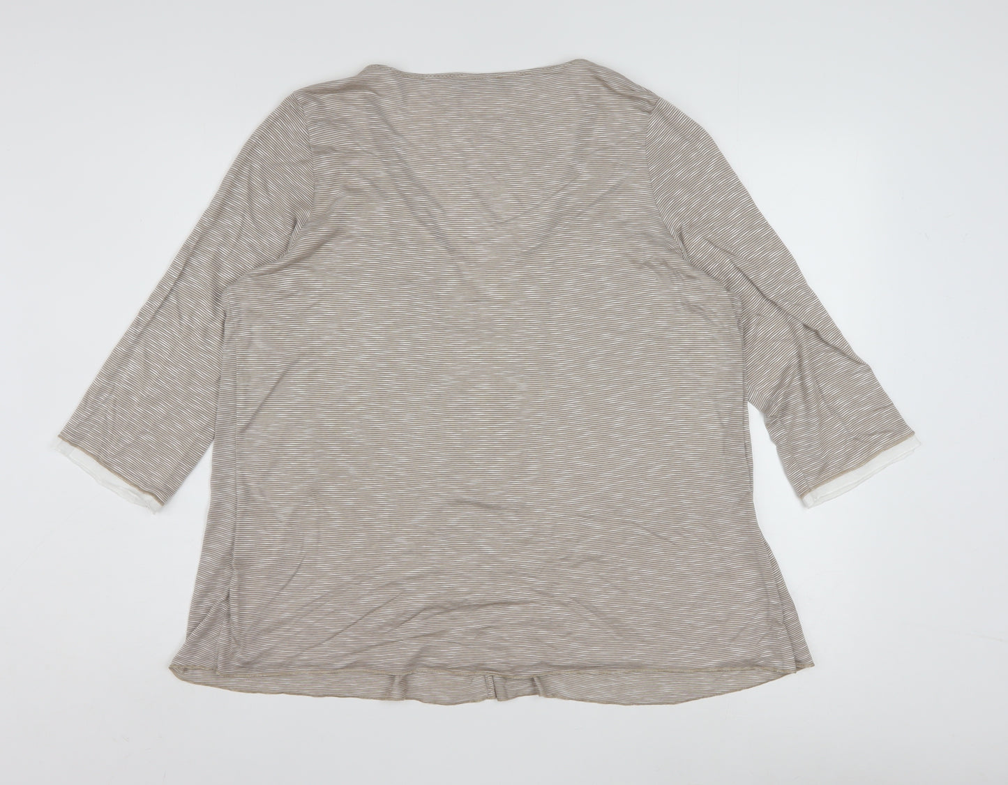 Marks and Spencer Per Una Women's Beige Striped Tunic Blouse Size 18