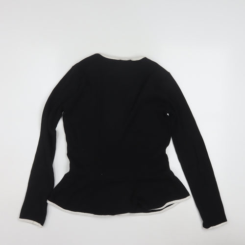 Zara Trafaluc Womens Black Long Sleeve Basic Stretch Top Size 10
