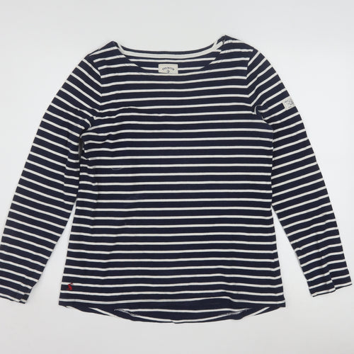 Joules Women Blue Striped Cotton Long Sleeve Nautical T-Shirt UK 12