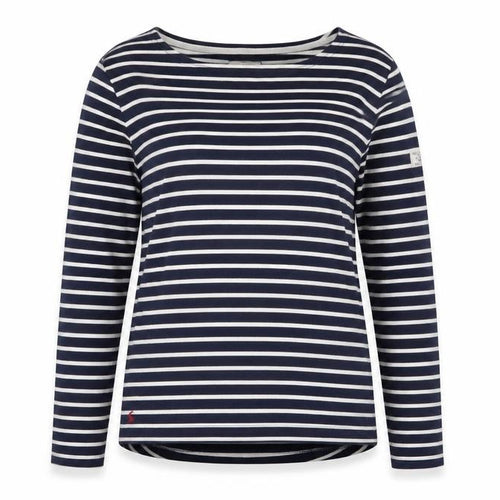 Joules Women Blue Striped Cotton Long Sleeve Nautical T-Shirt UK 12