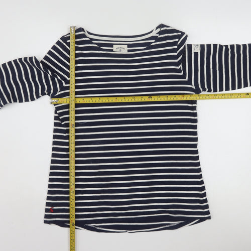 Joules Women Blue Striped Cotton Long Sleeve Nautical T-Shirt UK 12