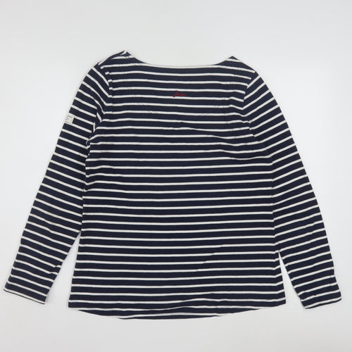 Joules Women Blue Striped Cotton Long Sleeve Nautical T-Shirt UK 12