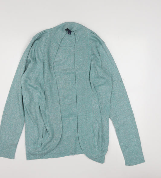 Susan Graver Women’s Green Long Sleeve Open Cardigan Size S
