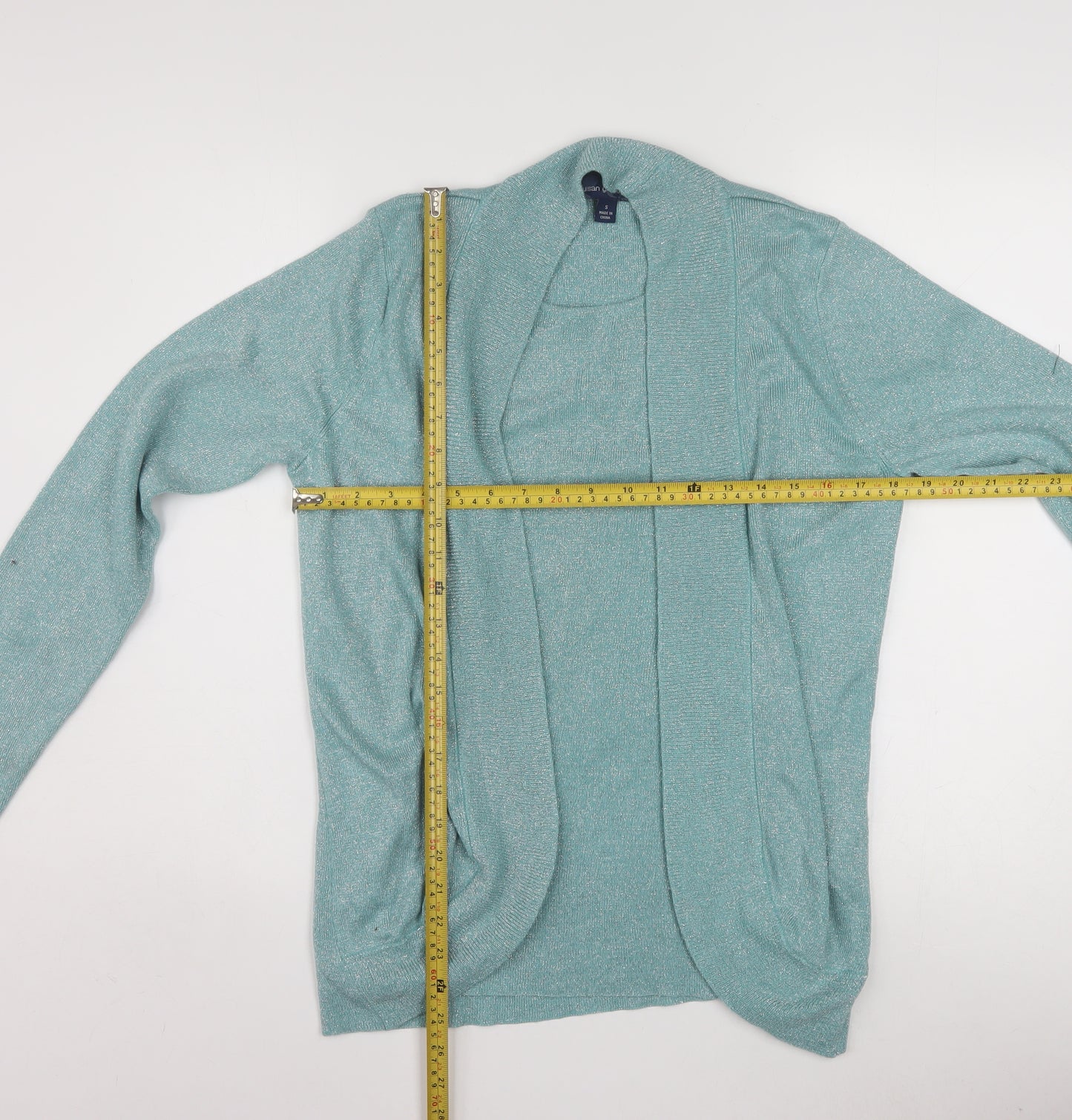 Susan Graver Women’s Green Long Sleeve Open Cardigan Size S