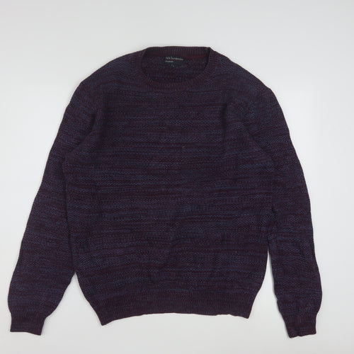 Nils Sundström Men’s Purple Cotton Knit Crew Neck Jumper L