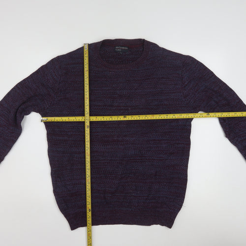 Nils Sundström Men’s Purple Cotton Knit Crew Neck Jumper L