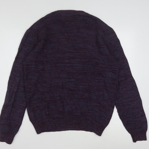 Nils Sundström Men’s Purple Cotton Knit Crew Neck Jumper L