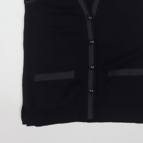 Eutuxia Men's Black Sleeveless Knit Vest Jumper S Classic