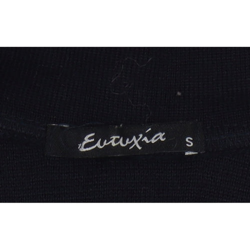 Eutuxia Men's Black Sleeveless Knit Vest Jumper S Classic