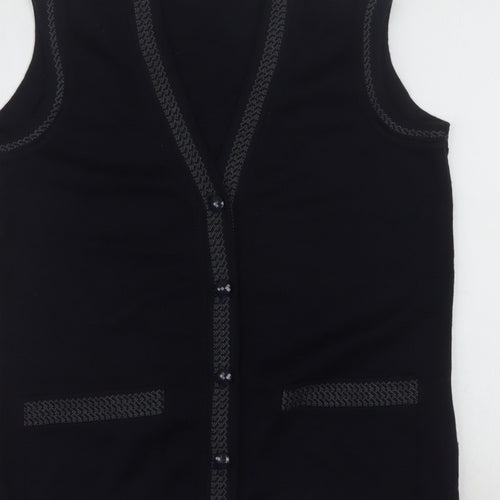 Eutuxia Men's Black Sleeveless Knit Vest Jumper S Classic