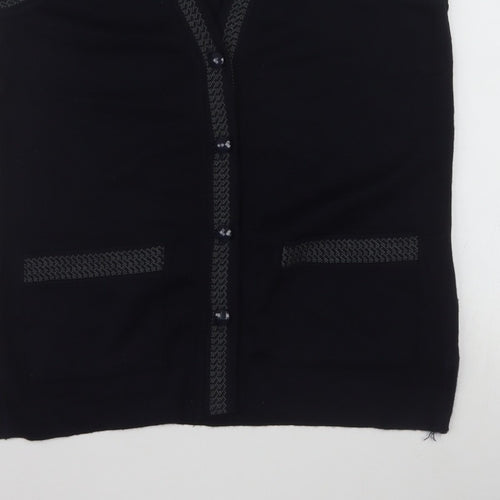 Eutuxia Men's Black Sleeveless Knit Vest Jumper S Classic