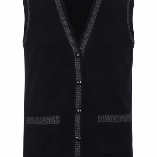 Eutuxia Men's Black Sleeveless Knit Vest Jumper S Classic
